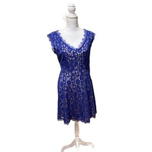 Royal Blue Altard State Lace Detail Midi Dress